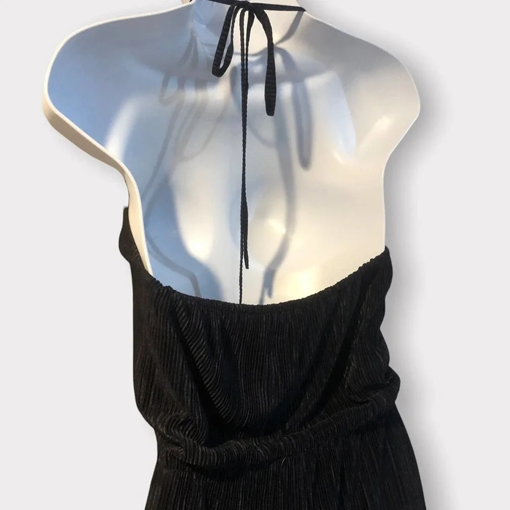 19 Cooper Nordstrom NWT black pleated halter jumpsuit Size small - Picture 8 of 8
